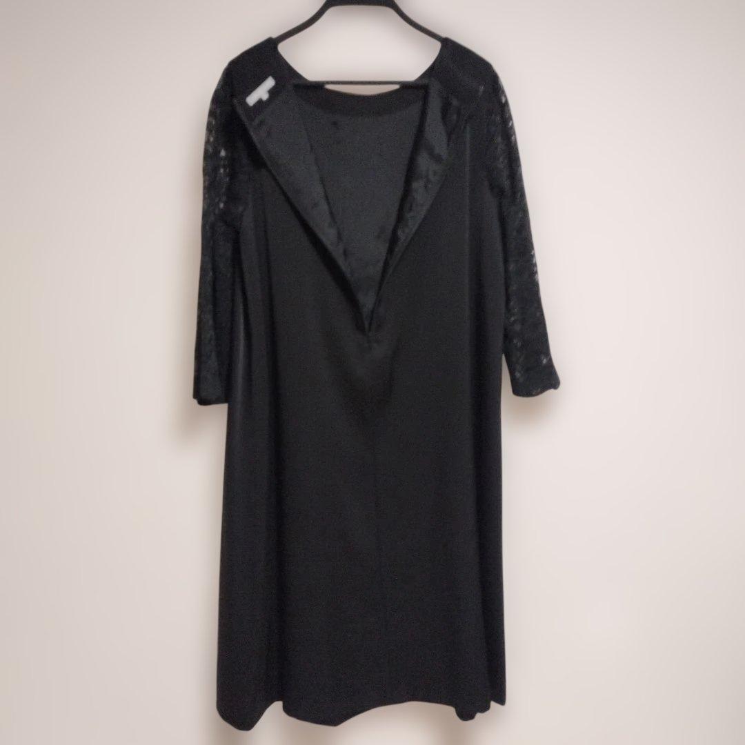 23区Applaudir★袖レース ブラック ワンピース 44