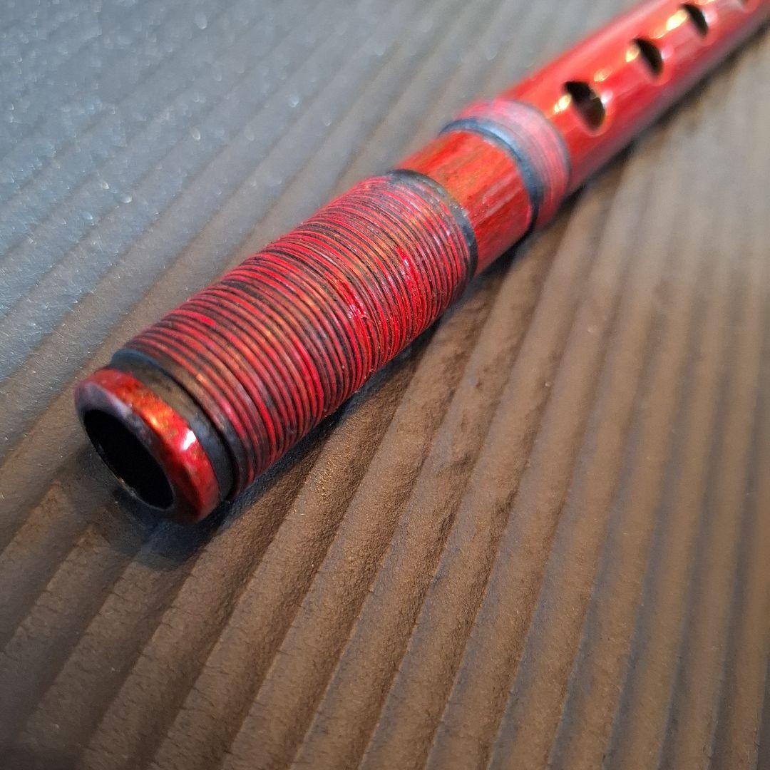 篠笛　古典調　七穴　五本調子　メタリックレッド