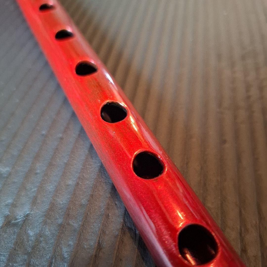 篠笛　古典調　七穴　五本調子　メタリックレッド