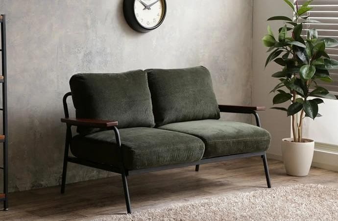 2人掛けコーデュロイソファ