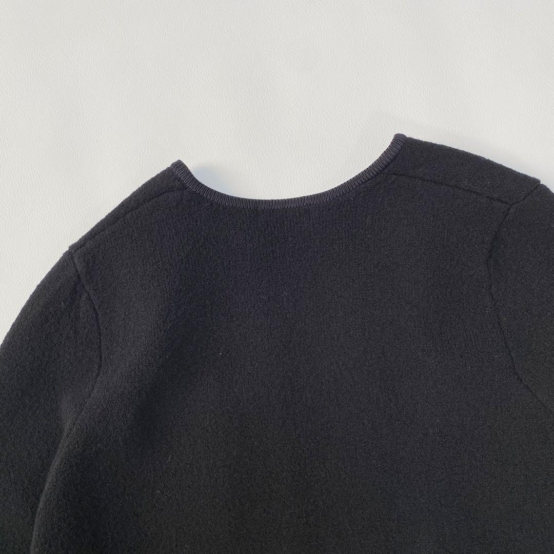 Ballsey ウールナイロンブークレー　フロントオープンカーディガン　S