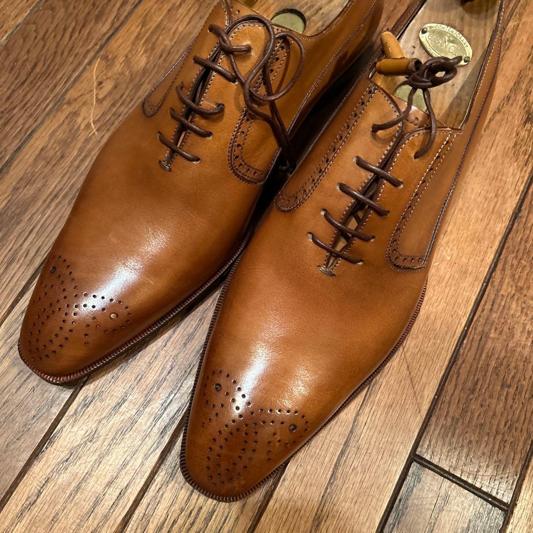 イセタンメンズ　コルティナ　イタリア製 レザー シューズ 8 中茶　新品未使用