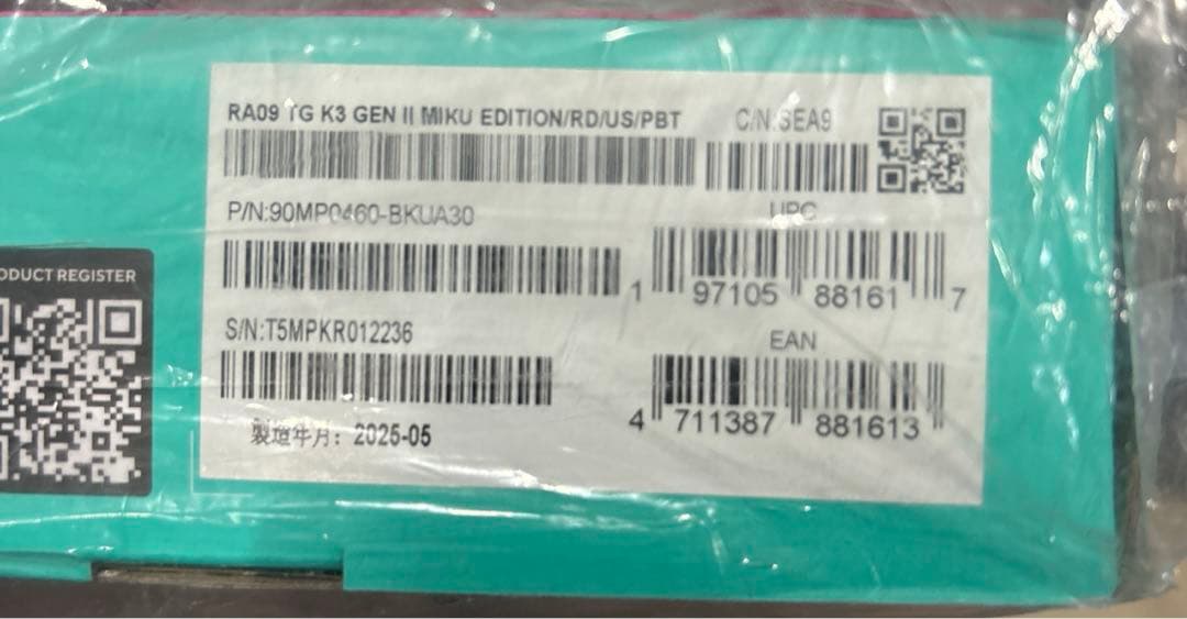 新品TUF Gaming初音ミクエディション/ゲーミングキーボード