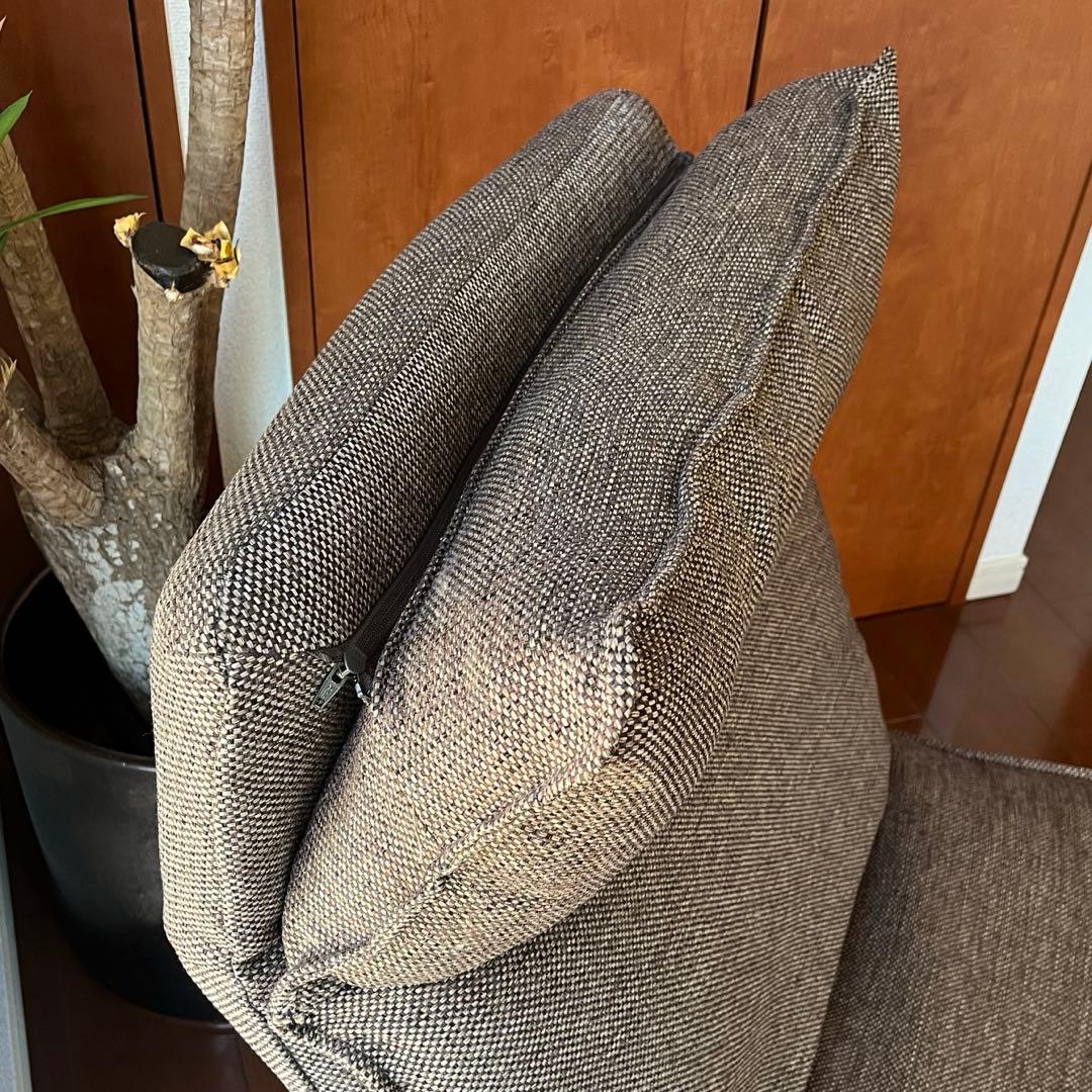 無印　ハイバックリクライニングソファ1シーター　ブラウン