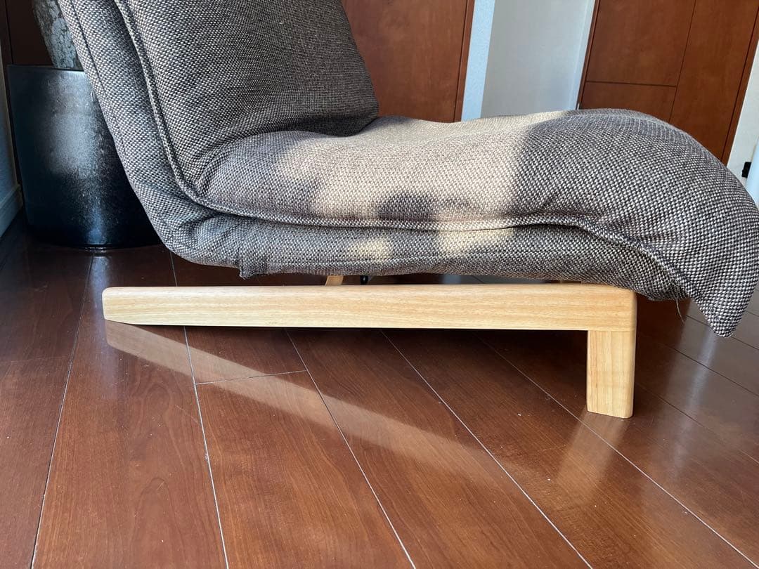 無印　ハイバックリクライニングソファ1シーター　ブラウン