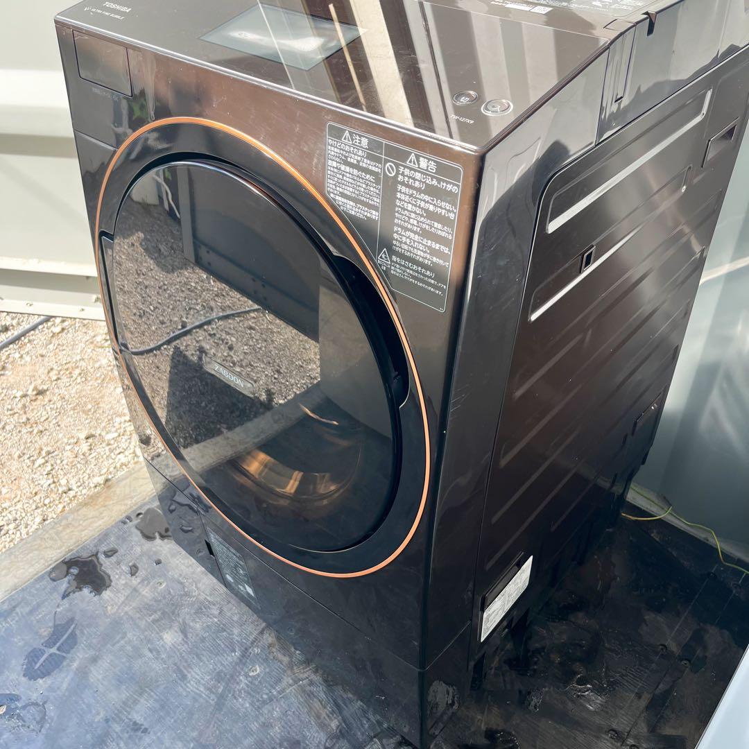 156送料無料！※ジャンク品 TW-127X9L 東芝ブラウンドラム式洗濯機