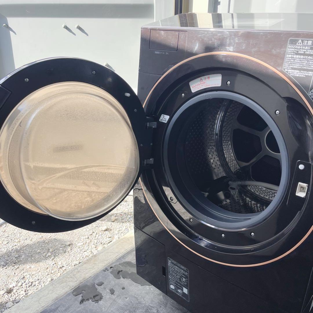 156送料無料！※ジャンク品 TW-127X9L 東芝ブラウンドラム式洗濯機