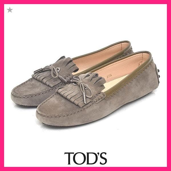 ほぼ新品❤️トッズ リボンフラットシューズ 37.5(約24.5cm)21540→
