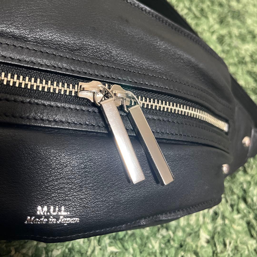 M.U.L. キャンディバッグ　レザー　ブラック　ソフトダメージオイルレザー