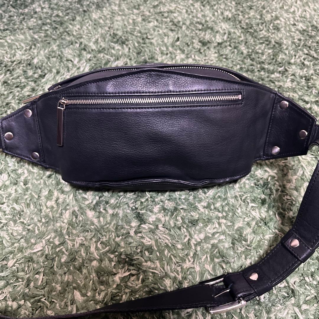 M.U.L. キャンディバッグ　レザー　ブラック　ソフトダメージオイルレザー