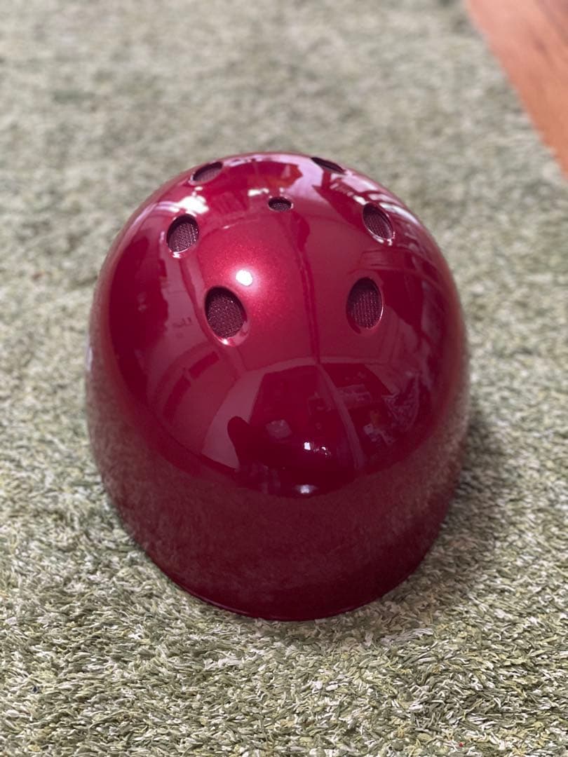 新品ミズノJSBB 軟式キャッチャーヘルメット メタリックレッド 収納袋付き