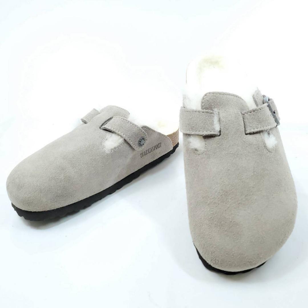 新品　ビルケンシュトック　ボストン　シアリング　内ボア　ムートン　グレー