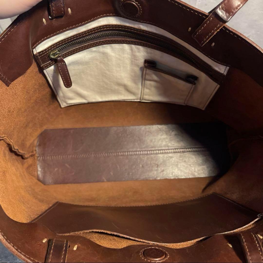 ゲンテン　アマーノ　トートバッグ　肩がけ　ダークブラウン