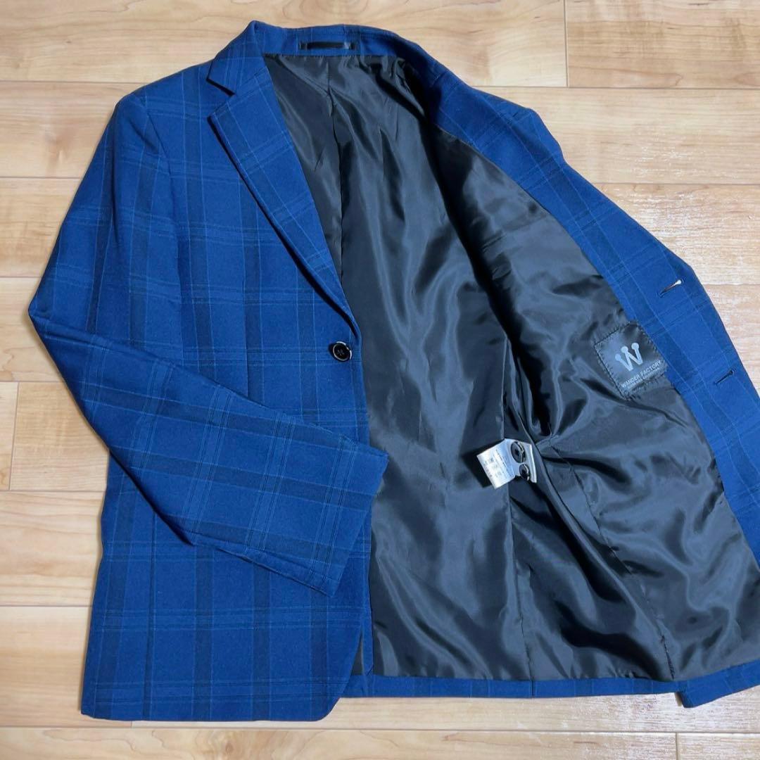 男の子 卒業式 WANDER FACTORY ネイビーチェックスーツ 160