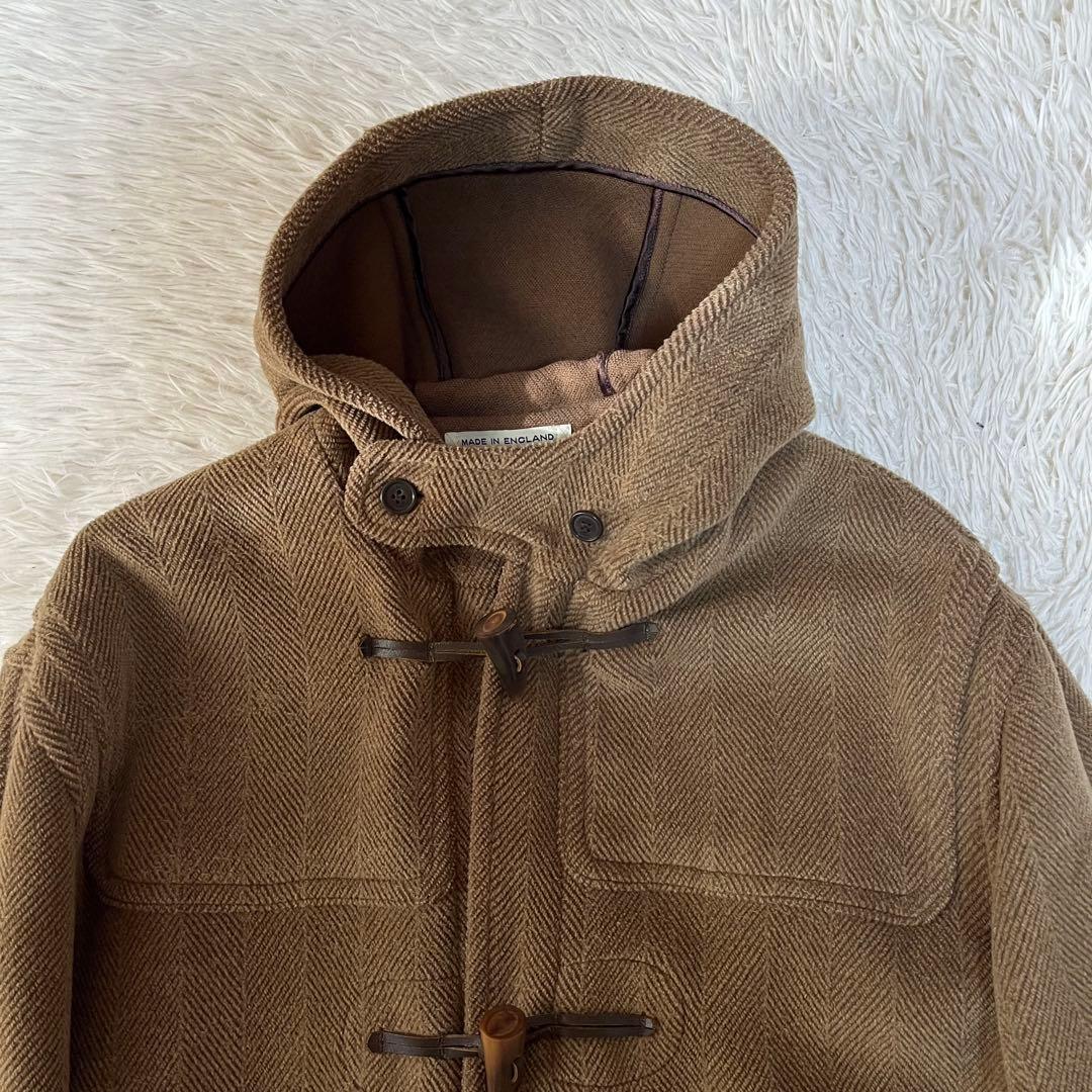 【美品】グローバーオール　キングストン　ヘリンボーンウール　ロングダッフルコート