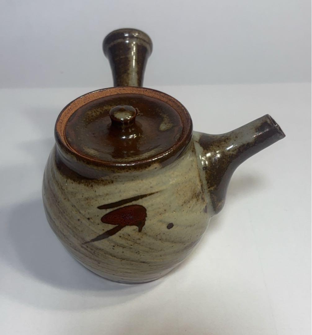 益子焼　人間国宝　島岡達三作　象嵌急須　共箱付