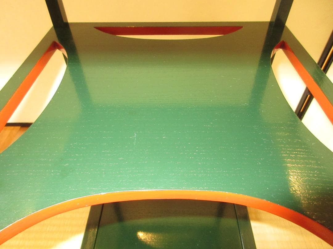 送料込【逢絢亭】茶道具 糸巻棚 柿合塗 組立式 爪紅 表千家好写 木製 作家物