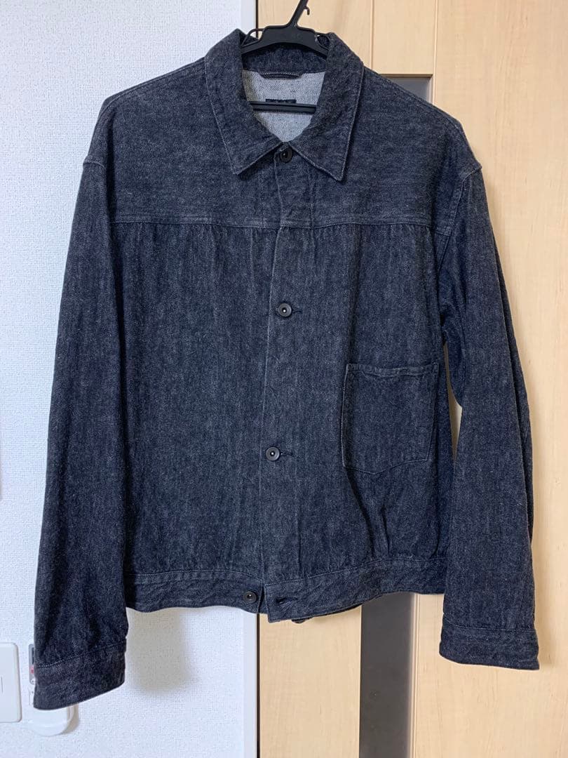 comoliデニムジャケットブラックエクリュサイズ3