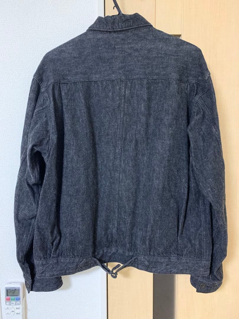 comoliデニムジャケットブラックエクリュサイズ3