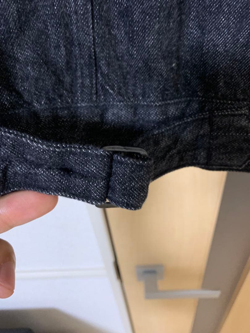 comoliデニムジャケットブラックエクリュサイズ3