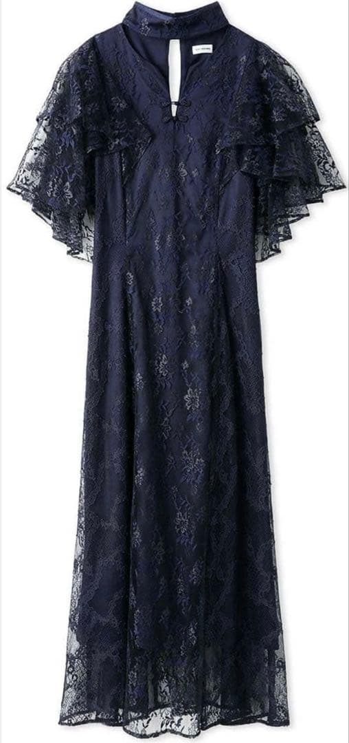 リリーブラウン　レースチャイナドレス（NVY 0サイズ）