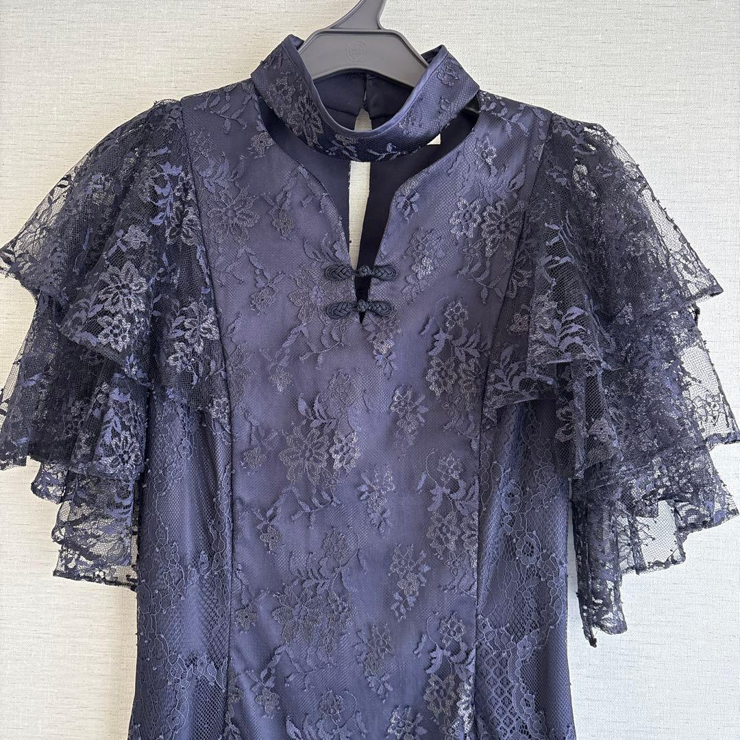 リリーブラウン　レースチャイナドレス（NVY 0サイズ）