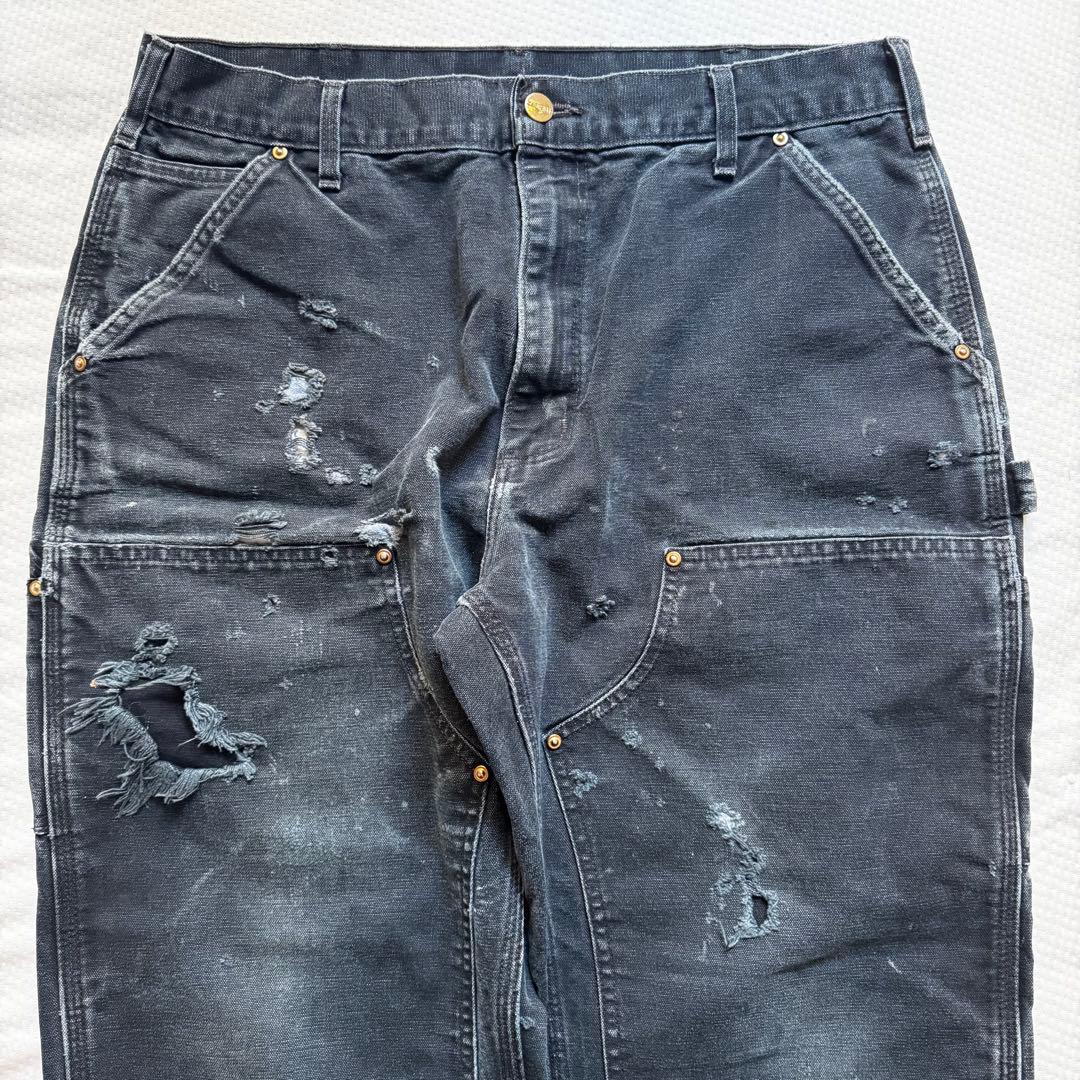 スペシャル[USA製]W34×L29カーハート ダブルニー ブラック