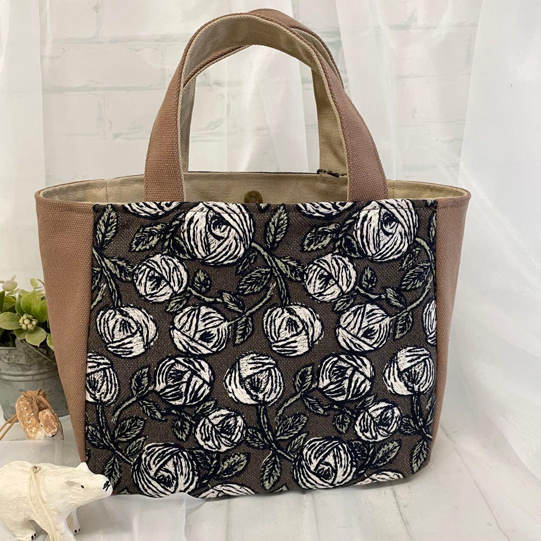 ハンドメイド　ラウンドトートバッグ ミナペルホネン　rosy 450