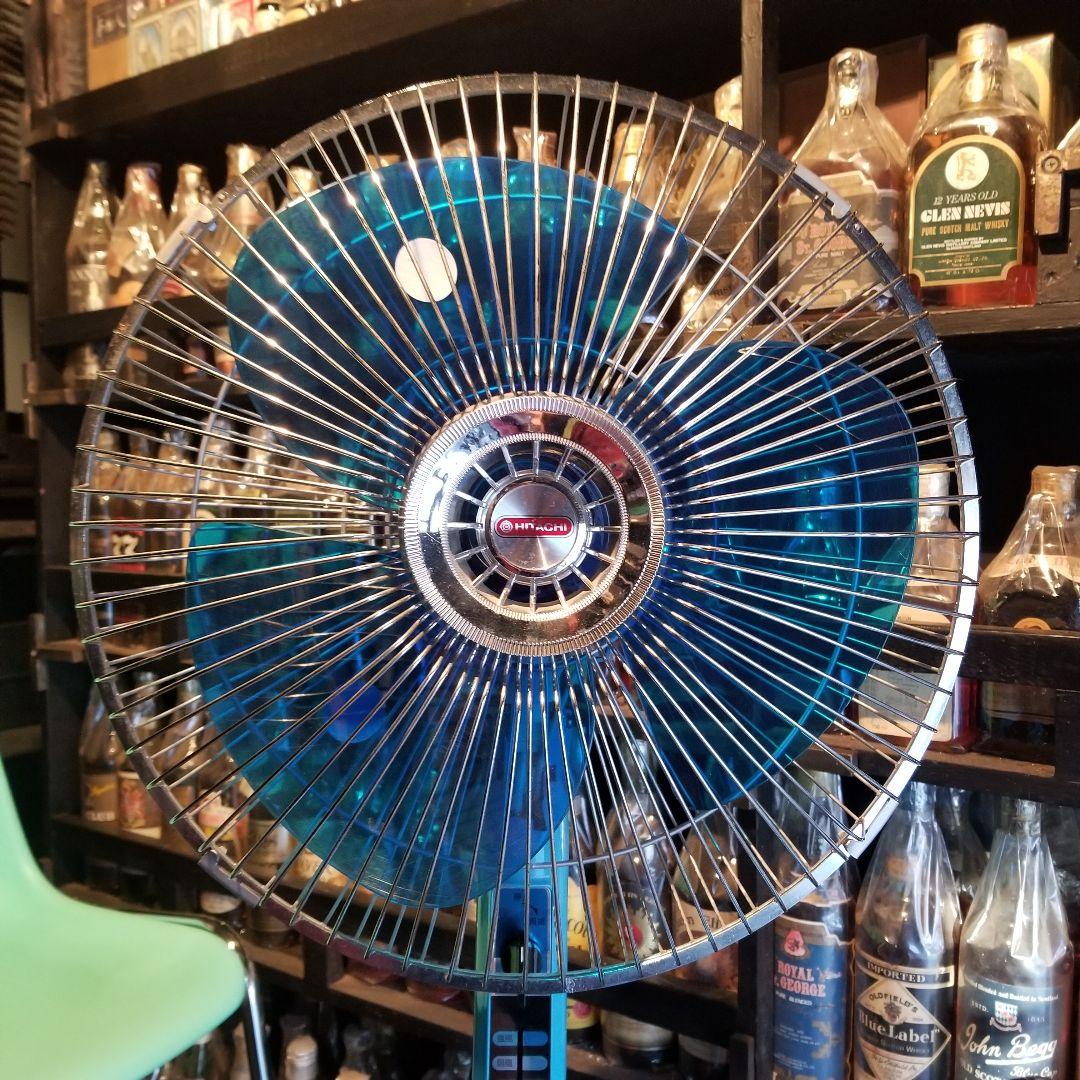 1979年　ポストモダン　大型　日立　扇風機　そよ風　ターコイズ　S-35MK