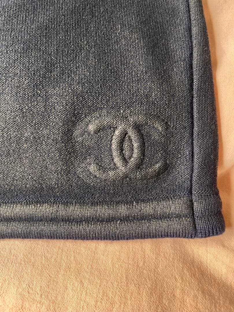 シャネル★ネイビー★ニット★ミニスカート★ロゴエンボス