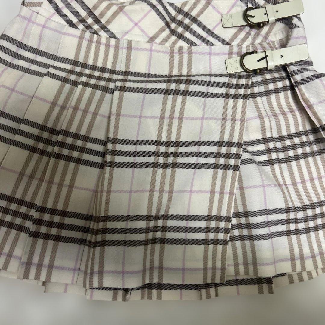 【美品】バーバリーブルーレーベル　ノバチェック ピンク プリーツ　ミニスカート