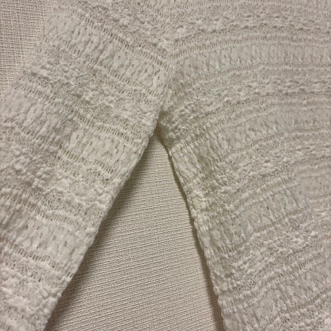 美品 イエナ IENA Flowerストレッチレース プルオーバー ホワイト