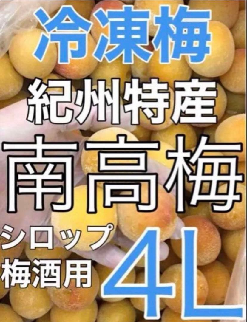 1210❄️クール便「冷凍完熟南高梅」4L5kg 梅酒　シロップ用(梅干し不可)