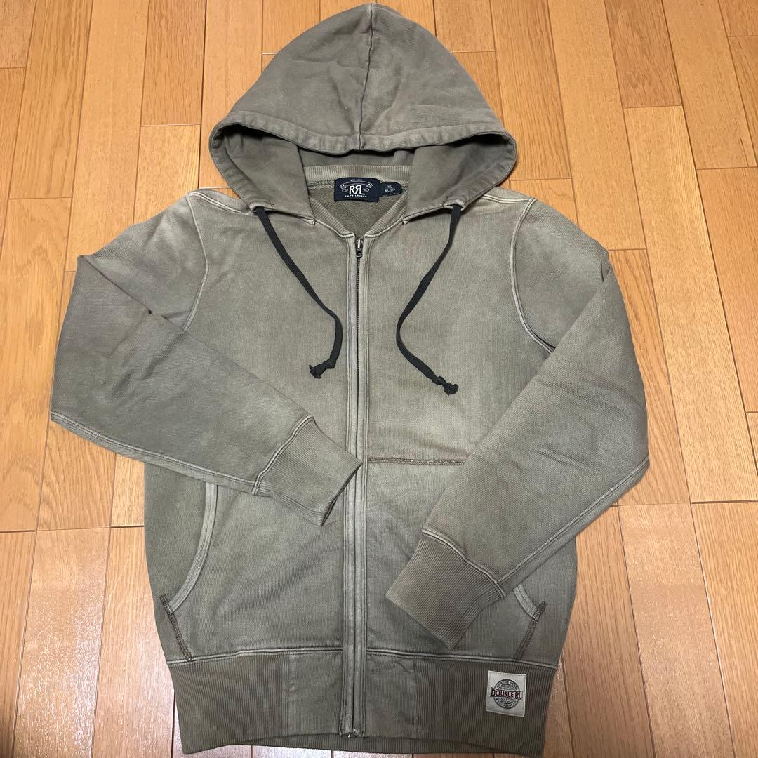 RRL DOUBLE RL コットン フレンチテリーフーディ オリーブ