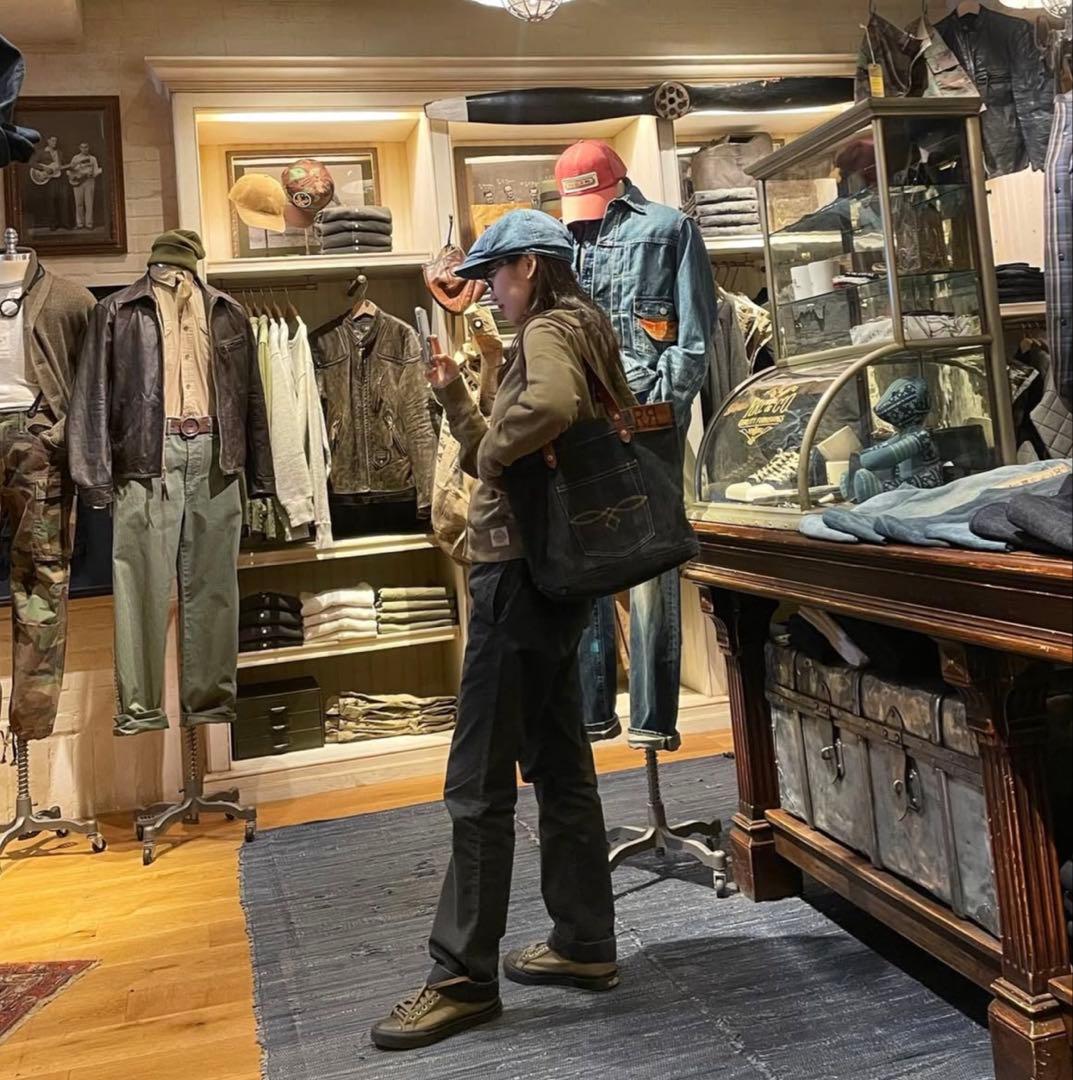 RRL DOUBLE RL コットン フレンチテリーフーディ オリーブ