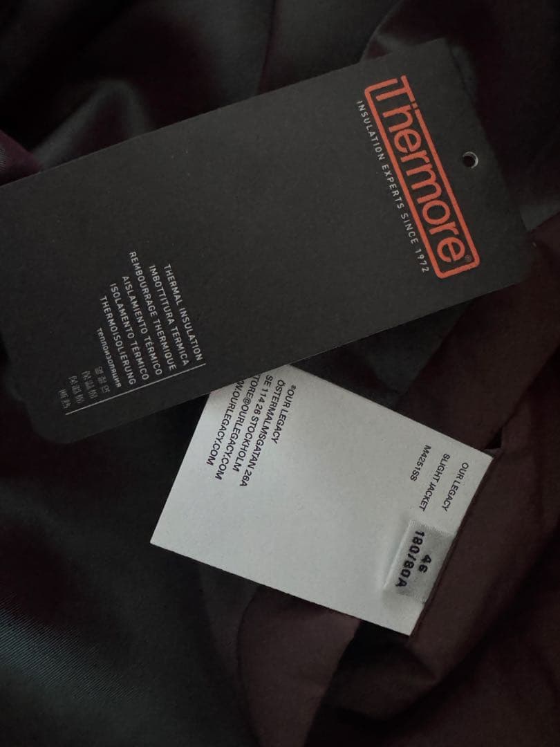 ジャケット・アウター OUR LEGACY SLIGHT JACKET 46