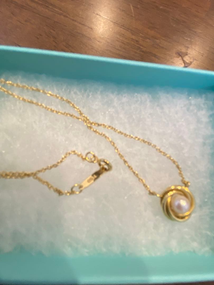 ティファニー　ツイストサークルパールネックレス　k18 廃盤希少品　3.4 g