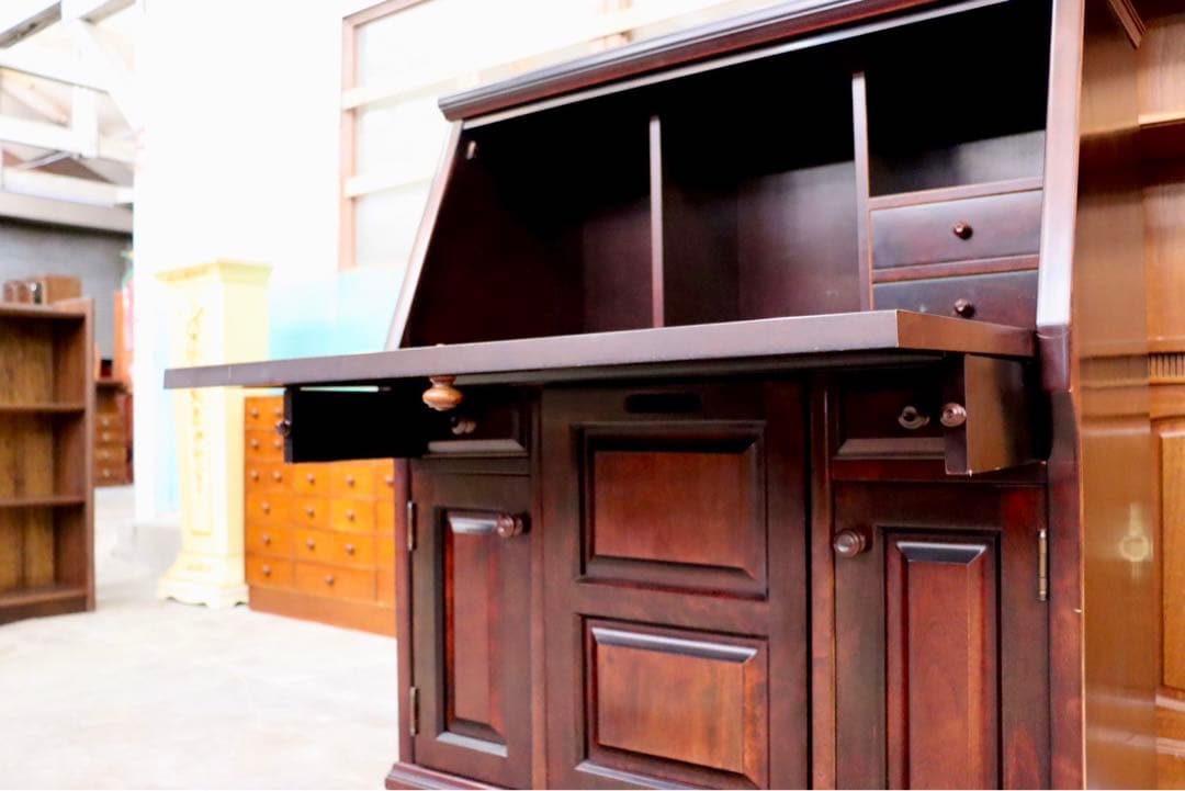 GMIH17○民芸家具 スツール付き ライティングドレッサー ライティングビュ