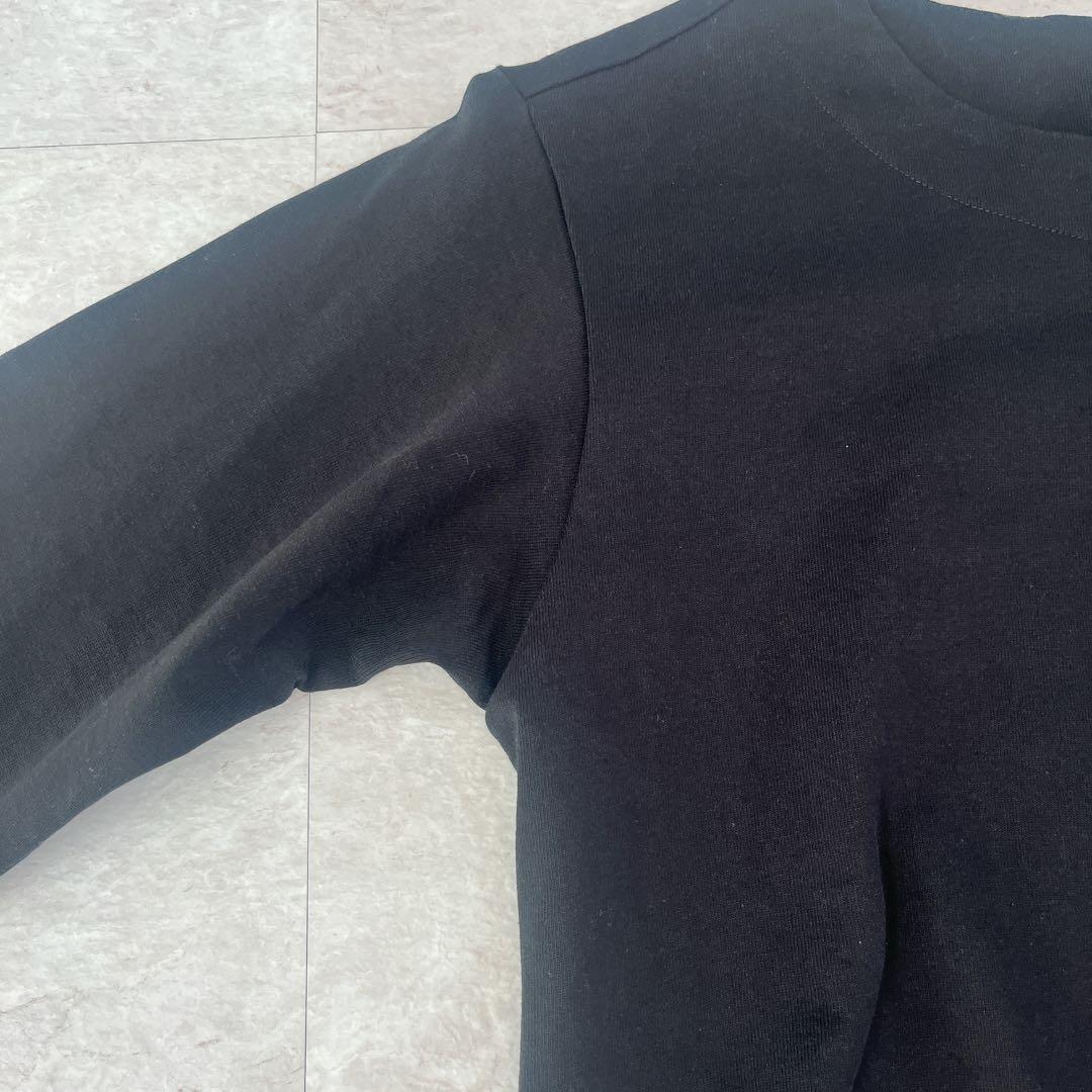 美品✨ ビアズリー レース裏毛チュニック アシンメトリー 変形ブラウス 切替 黒