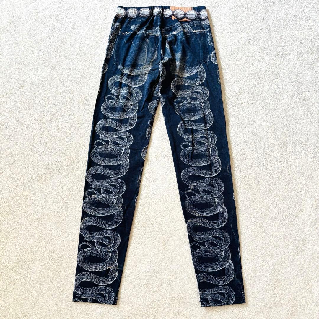 【新品】ヒステリックグラマー 転写スネーク スキニー レギンスパンツ ダメージ