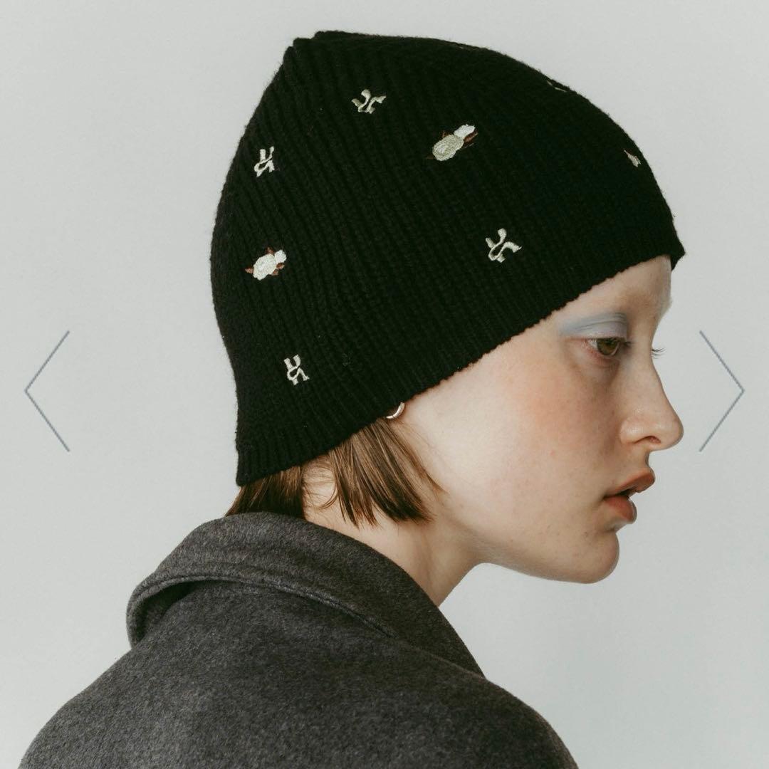 帽子 knuth marf /K motif beanie/BLACK