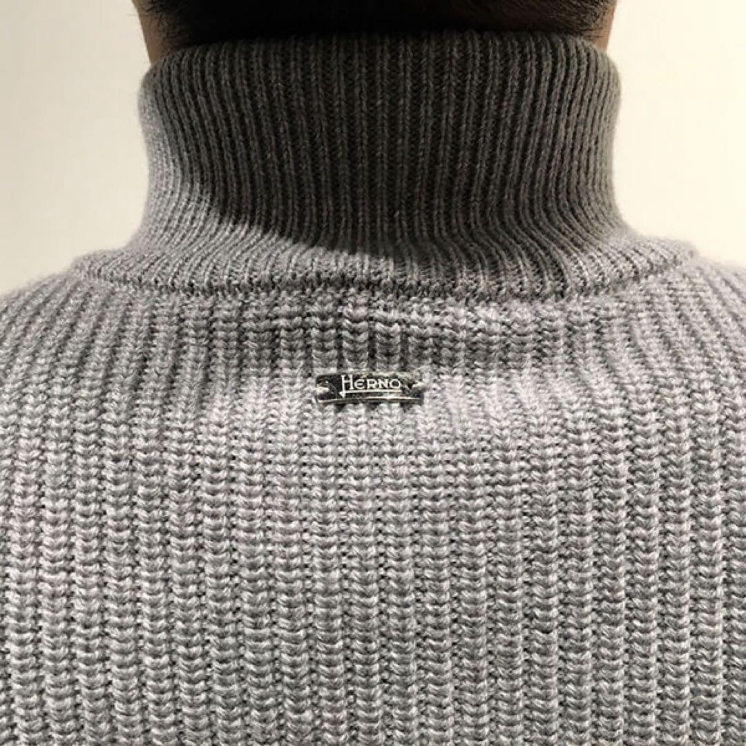 美品 HERNO 5ゲージ×ダウン ハイブリッドコンビネーションブルゾン 46