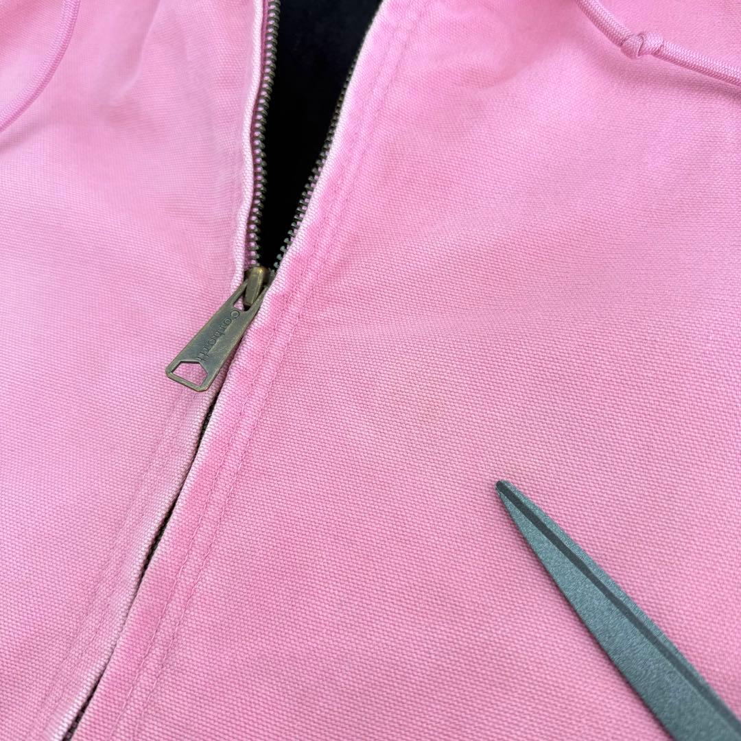 希少カラーCarhartt アクティブジャケット ピンクレディースL メンズSM