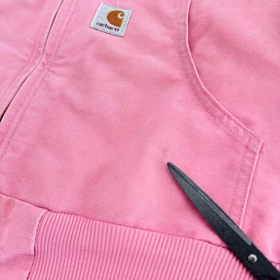 希少カラーCarhartt アクティブジャケット ピンクレディースL メンズSM