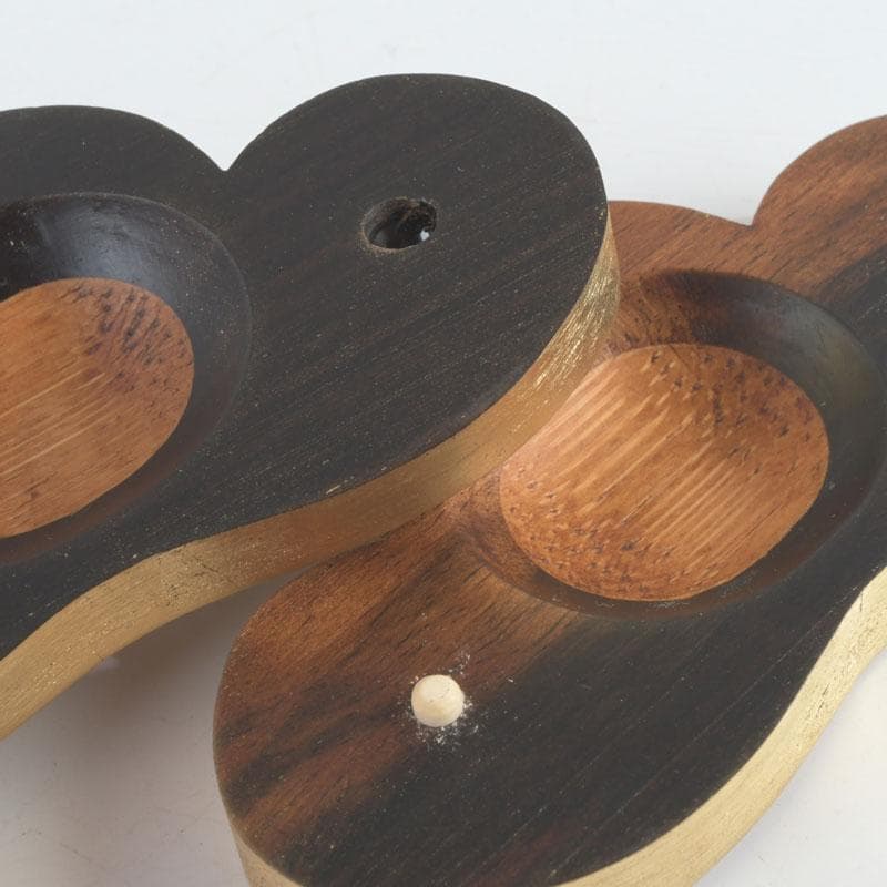 marimo　茶道具　雅象作　古竹内黒柿金塗　松竹香合　共箱　V　9490