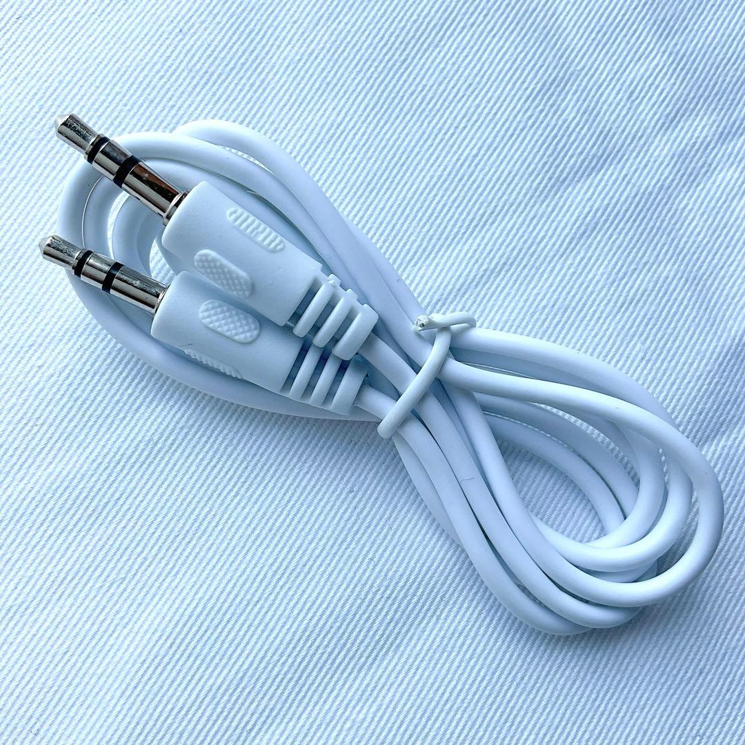 3.5mm オス - オス ステレオ オーディオ ケーブル　1m 白　ホワイト