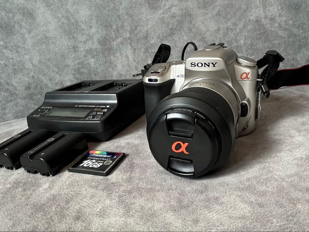 SONY α350 レンズキット CFカード16GB 電池2個 充電器 即使用可