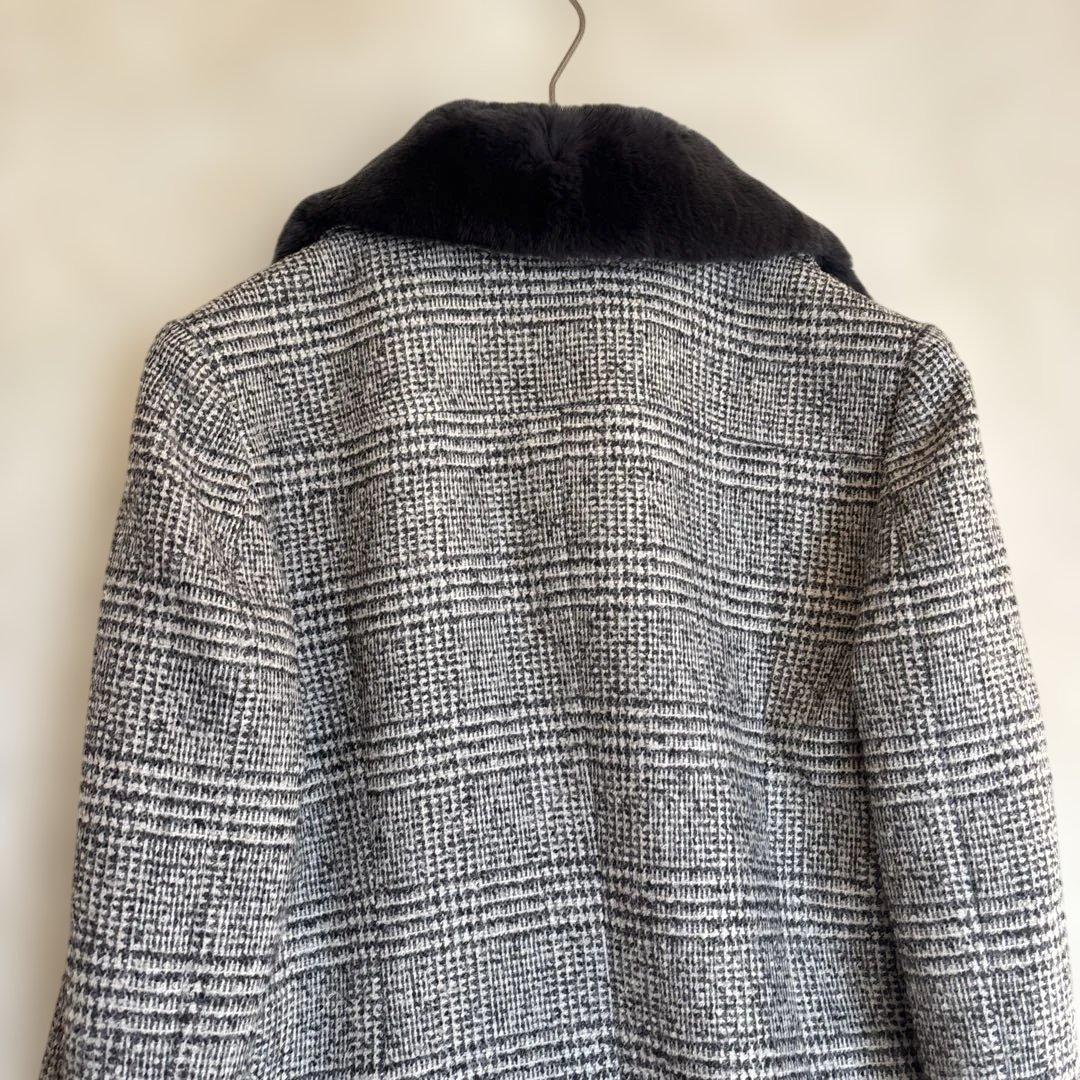 【Harrods】レッキスファー付き ウールジャケット　コート アルパカ 158