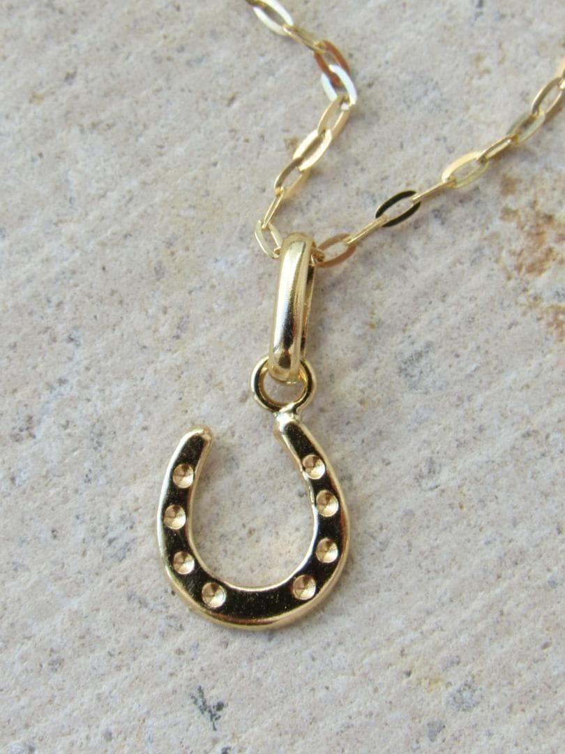 K18 18K 刻印 18金 ネックレス トップ 馬蹄 ホースシュー 金運 開運