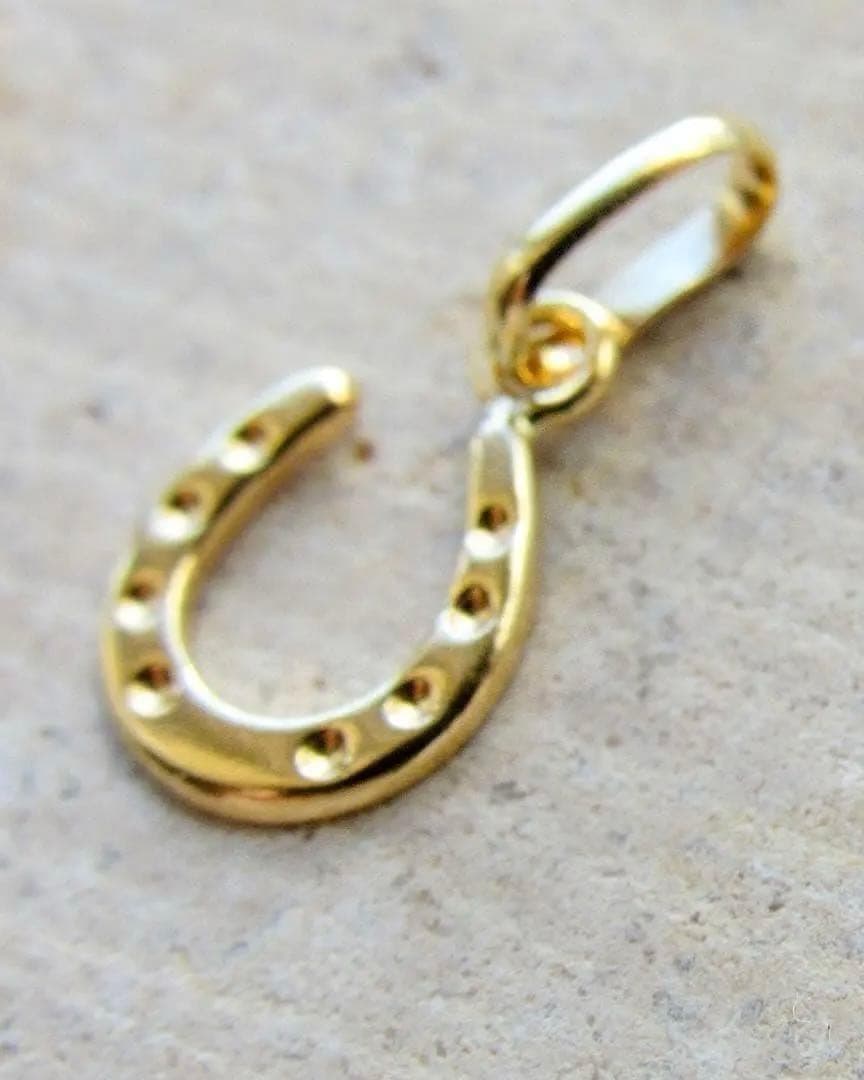 K18 18K 刻印 18金 ネックレス トップ 馬蹄 ホースシュー 金運 開運